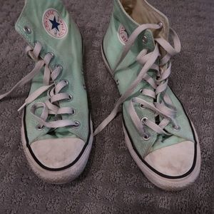 turquoise, retro, high top converse